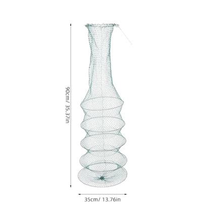 LIOOBO Collapsible Foldable Fishing Net Trap with 5-Layer Mesh 130cm for Outdoor Crab Shrimp Bait Catching and Fish Keeping Accessory