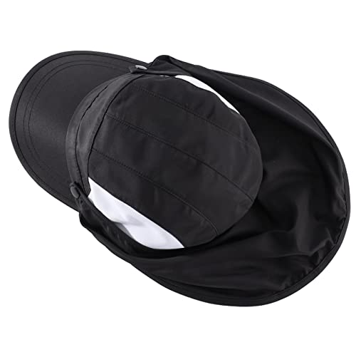 Connectyle Kids Sun Hat with Removable Neck Flap UPF 50+ Sun Protection Baseball Cap Summer Beach Sun Hats 3-6 Years - color: Black