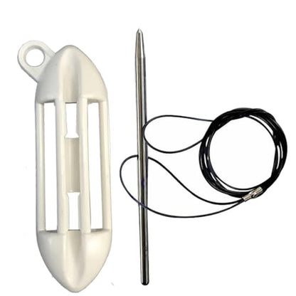 Fish Stringer Kit for Spearfishing, Stainless Steel | Secure Fish Storage, Marine-Grade Stainless Steel, High-Strength Monofilament Line, Quick Fish Attachment - color: White
