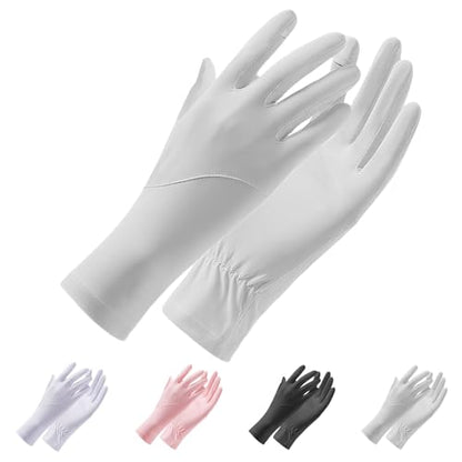UPF 50+ Sun Protection Gloves for Women – Driving UV Protection Sun Gloves for Driving Hiking Outdoor Activities - color: Grey