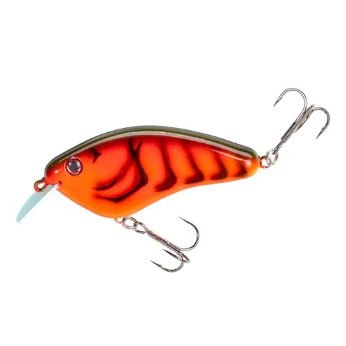 Strike King Hardliner Fishing Lure, Flat Sided Crankbait, Circuit Board Lip, Extra Tight Wobble, Size 4 Treble Hooks - color: Fire Craw
