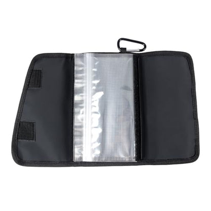 Small Fishing Tackle Binder Bag with Clear Lure Bag & D Carabiner Soft Baits Binder Storage Bag
