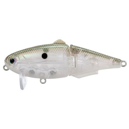 Strike King (HCWS2-568) Wake Shad Fishing Lure, Single Jointed Swimming Topwater Wakebait, 1-Ounce, Size 2 Treble Hooks, Green Gizzard Shad