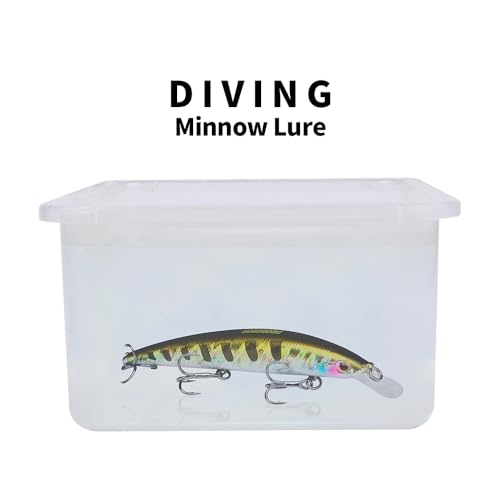 PROBEROS Minnow Bass Fishing Lures - Jerkbait Sinking Lure Set Hard Baits Crankbait for Trout Catfish Musky Bluegill Fishing Topwater Lures Plug 6Pcs/kit - color: 598-4.5inch/0.3oz-5pcs