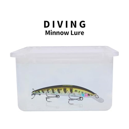 PROBEROS Minnow Bass Fishing Lures - Jerkbait Sinking Lure Set Hard Baits Crankbait for Trout Catfish Musky Bluegill Fishing Topwater Lures Plug 6Pcs/kit - color: 598-4.5inch/0.3oz-5pcs