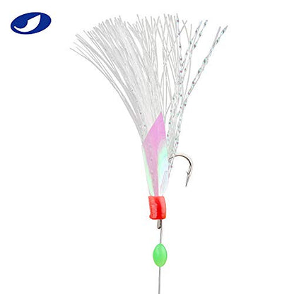 5/10/25/50/100 Packs Fishing Rigs 6 Hook/Set Rainbow Skin Silk String Hook Fishing Lure Saltwater Freshwater Bait Rig Tackle 5#6#7#8#9#10# - size: 8#-10 Packs