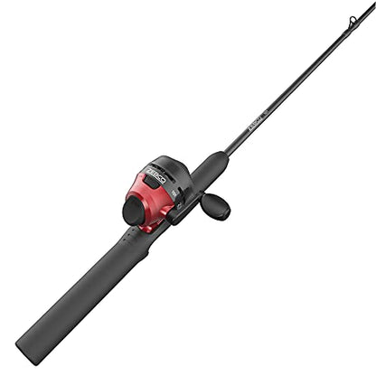 Zebco 101 Spincast Reel and Fishing Rod Combo, 5-Foot 2-Piece Fiberglass Fishing Pole with EVA Handle, Size 20 Reel, Quickset Anti-Reverse Fishing Reel, Right-Hand Retrieve, Black/Red