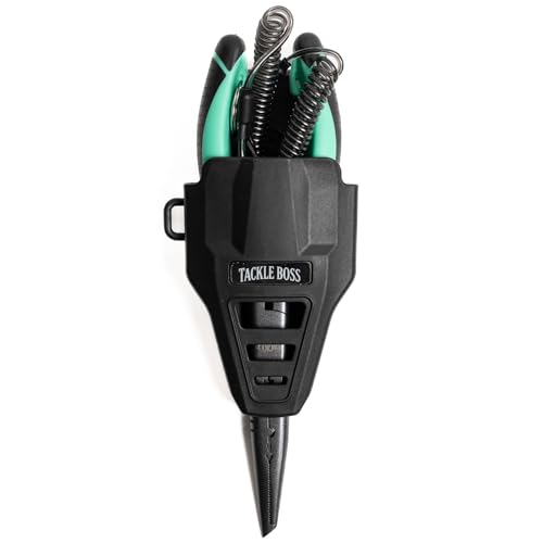 Tackle Boss Outlaw Fishing Pliers & Tool Set – 7.5" Stainless Steel Fishing Pliers, Braid Scissors, Hook Remover & Line Cutter with Holster and Lanyard, Freshwater & Saltwater Fishing Gear - color: Teal