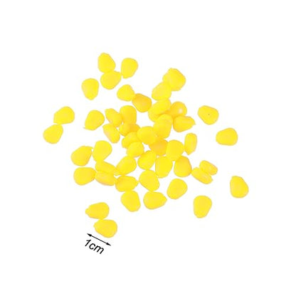 BESPORTBLE 50pcs Artificial Corn Fishing Lures Simulation Floating Baits Sweet Scent for Carp and Bass Fishing Freshwater and for Fishermen