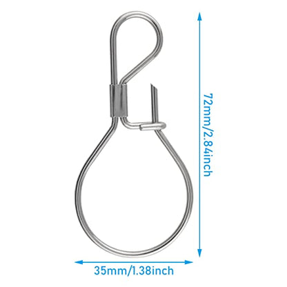 5PCS Fishing Lock Snap Freshwater Saltwater Fishing Stringer Clip Stainless Steel Live Fish Lock Buckle Big Game Snaps