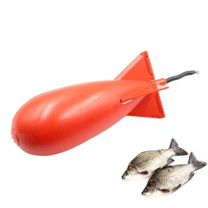 Rocket Bait Feeder - Lightweight Fishing Bait Feeder, Carp Fishing Feeder with Rocket Shape | Carp Fishing Tackle, Fishing Lure, Fishing Bait Cage Float Thrower Suitable for Swimbait Swimming Lures - color: Red