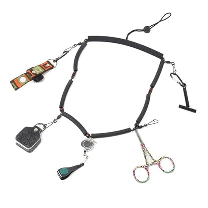 COOLHOOD Fishing Tool Holder Lanyard Fly Fishing Accessories Multifunction Fly Fishing Lanyard Necklace with Clip and Retractor Fishing Lanyard for Fly Fishing Accessories