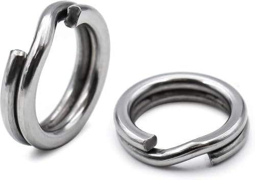 Fishing Split Rings - 100Pcs Stainless Steel Lure Ring for Link Fishing Hooks Heavy Duty Saltwater Terminal Tackle Connector - color: 99pcs_silver