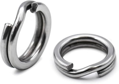 Fishing Split Rings - 100Pcs Stainless Steel Lure Ring for Link Fishing Hooks Heavy Duty Saltwater Terminal Tackle Connector - color: 99pcs_silver