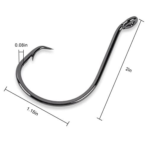 UCEC Circle Hooks Fishing Hooks 2X Strong Offset Circle Hooks Saltwater Black High Carbon Steel Octopus Catfish Hooks Fishing Gear Tackle 150pcs/ 240pcs - Size:#1 1/0 2/0 3/0 4/0 5/0 6/0 8/0 - color: Silver One Size, size: 40pcs, 8/0