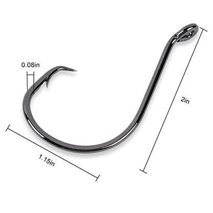 UCEC Circle Hooks Fishing Hooks 2X Strong Offset Circle Hooks Saltwater Black High Carbon Steel Octopus Catfish Hooks Fishing Gear Tackle 150pcs/ 240pcs - Size:#1 1/0 2/0 3/0 4/0 5/0 6/0 8/0 - color: Silver One Size, size: 40pcs, 8/0