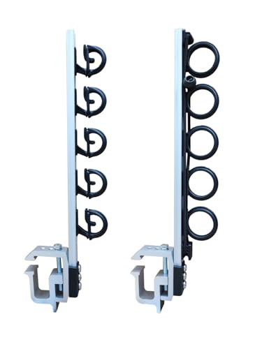 Brocraft Aluminum Truck Bed Fishing Rod Holder ¨C Clamp-On Rod Holder & Rod Carrier for Pickup Truck - style: Truck Bed Rod Storage System - 5 Rods