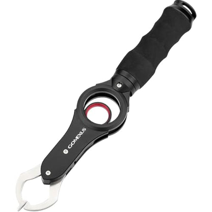 GOMEXUS Fish Lip Gripper with Scale,Max 40lbs Scale,for Safe Handling Fish,Easy Hook Removal-Ideal Fishing Gifts for Men - color: Red