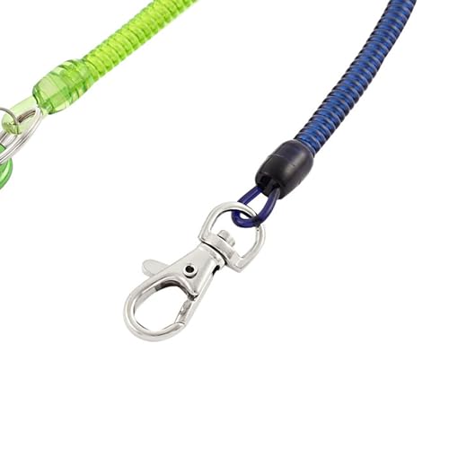 uxcell Bag Carabiner Hook Spring Strap Coil Keyring Chain Cord Lobster Clasp