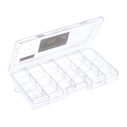 MEIJIA Outdoor Fishing Tackle Boxes, Plastic Box, Plastic Storage Organizer Box with Removable Dividers - Fishing Tackle Storage,Off-White - size: Large