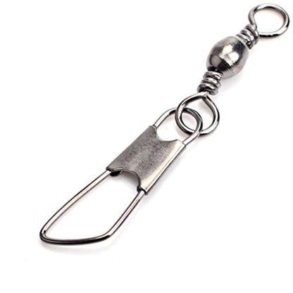 30pcs Eight-Character Fishing Rolling Swivels Fishing Hook Connector Tackle Fishing Rolling Rings (Silver Size 4) - size: 4