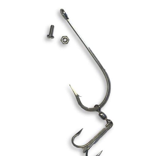 Hook and Trailing Treble Hook Assembly with Hardware
