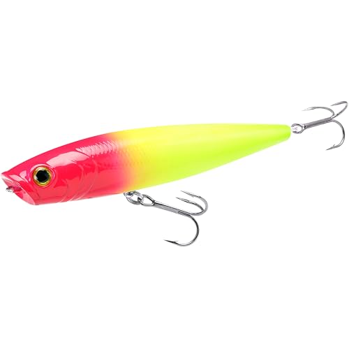 LUCKY CRAFT Gunfish 115NF Top Water Bass Fishing Lures, 4.5” Floating Lure with Cupped Mouth, Freshwater Trout and Bass Lures Fishing Gear, Accessories for Tackle Box - color: 382 Chart Pink Head