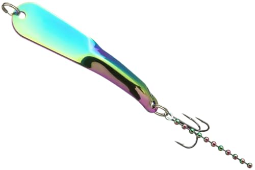 IRON DECOY Steely Fishing Lure Spoon, Casting, Trolling, Jigging, Ice, Lake, River, Stream, Freshwater, Trout, Bass, Walleye, Salmon, Crappie, Pike - color: Prism, size: 1/2 OZ