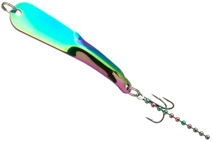 IRON DECOY Steely Fishing Lure Spoon, Casting, Trolling, Jigging, Ice, Lake, River, Stream, Freshwater, Trout, Bass, Walleye, Salmon, Crappie, Pike - color: Prism, size: 1/2 OZ