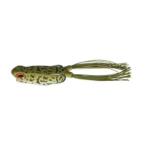 6th Sense – Vega Frog – Topwater Frog Bait – Bass Fishing – Walk, Skip, Spit, & Pop – 5/0 Braid Hook - color: Baby Bullfrog