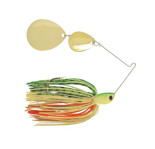 Jimmy Houston Legends Spinner Bait with Colorado Blades (1/2 Ounce Spinnerbait) 5/0 Hook - color: Fire Tiger