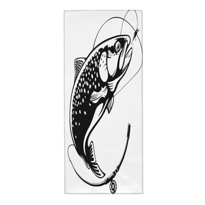 Rainbow Trout Jumping Out Water Salmon Isolated Microfiber Towel 12x27.5 Inches, Quick Dry Soft Travel Towel