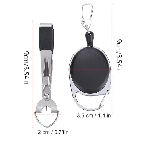 Fishing Knot Tool, with Line Cutter and Hook Sharpener, Multi Function Fishing Tool, with Retractor Clip, Portable Gear, for Fly Use