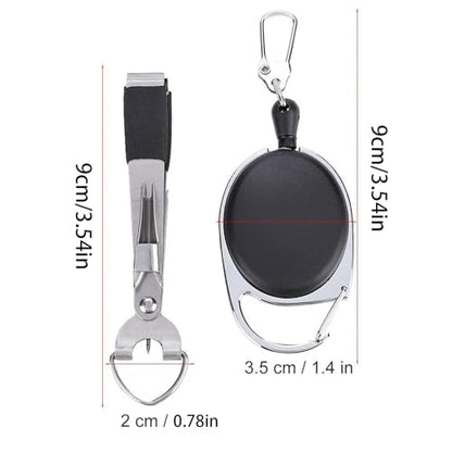Fishing Knot Tool, with Line Cutter and Hook Sharpener, Multi Function Fishing Tool, with Retractor Clip, Portable Gear, for Fly Use
