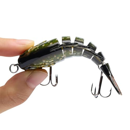 BASSDASH SwimPanfish Multi Jointed Panfish Bluegill Swimbaits Hard Topwater Bass Lures Fishing Lure Crank Saltwater 3.5in/0.85oz - color: Northern Pike