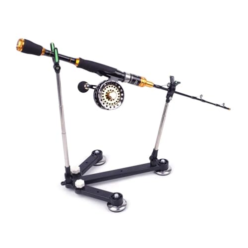 Fishing Rod Holder Adjustable Ground Stand - Foldable Stainless Steel Pole Support Ground Bank Mount Bracket with Ice Spike for Bank Fishing