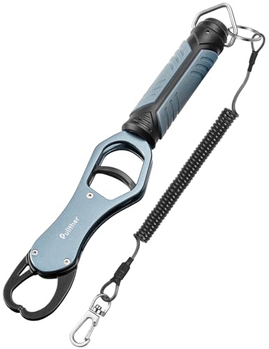 11" Fish Lip Gripper with Scale,Max 40lbs Scale | Aluminium Fish Grabber Tool with Lanyard