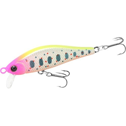 LUCKY CRAFT Pointer 50S, Sinking, Trout Fishing Lure, Jerkbait, Silent, Freshwater Fishing Gear, River Fishing Accessories, Lake Fishing Tackle, Rainbow - color: 876 Pink Chart Amago