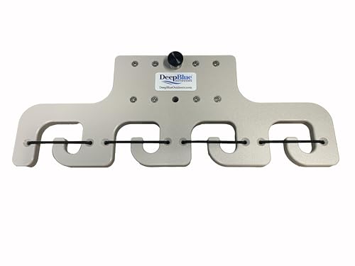 Pontoon Boat Fishing 4-Rod-Holder – No-Tool Rail Mount | USA Made | Deep Blue Outdoors - color: Gray