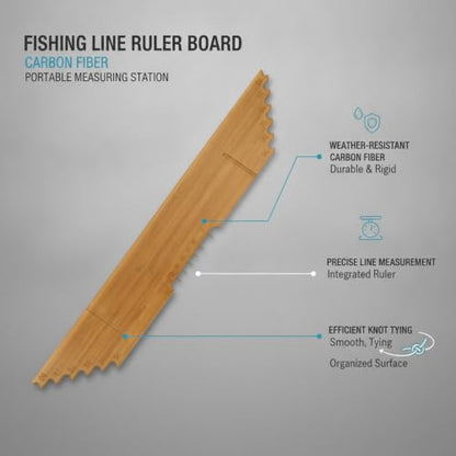 Anglers Carbon Fiber Fishing Line Ruler Board for Precise Knot Tying and Line Management, Portable Measuring Station - size: 13.78 x 3.35 x 1.57 in
