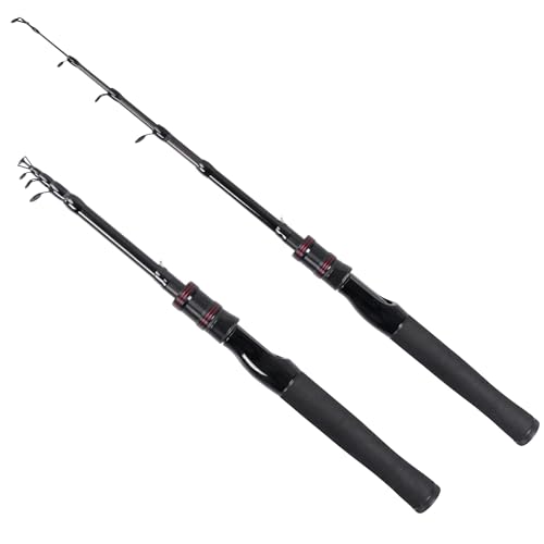 Telescopic Fishing Rod, Collapsible Fishing Rod Portable Spinning Pole for Saltwater and Freshwater, Carbon Fiber Lightweight and Compact Design - size: 4.9 feet