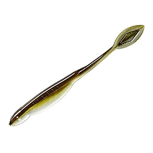 YUM Houdini Shad Soft Plastic Swim-Bait Fishing Lure with 3-Way Modifiable Tail for Custom Tail Action, 5 Inch Length, 10 per Pack - color: Arkansas Shiner