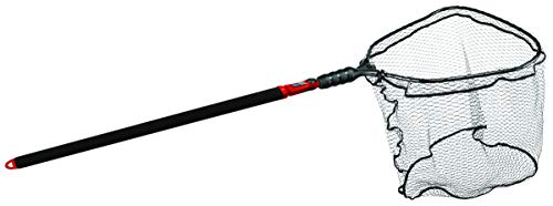 EGO S2 Slider Fishing Net Handle | Adjustable Extension Handle, Minimal Water Drag Design, Ergonomic Foam Grip for Landing Nets - size: 48" to 108" Handle, 22” x 23” Hoop, style: Pvc Coated Mesh