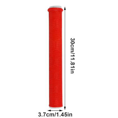 Fishing Rod Handle Cover, Silicone Fishing Pole Tube Sleeve with Non-Slip Design for 13mm-37mm Handle - color: Red