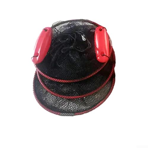 Foldable Fishing Mesh Bait Cage, Nylon Floating Basket for Live Fish, Shrimp, Crab Trap with Lanyard, Portable Keeper Net for Fresh Salt Water - size: 25*60cm