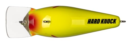 Strike King KVD 1.5 Hard Knock Fishing Lure, 3/8 oz, 3D Lifelike Eyes - color: Chartreuse with Black Back, size: 3/8oz