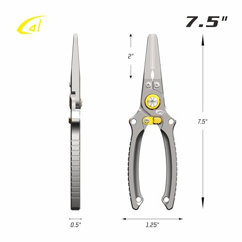 danco Aluminum 7.5" Center Fishing Cutter with Sheath, Fishing Line and Wire Cutter, Saltwater Safe, Fresh/Saltwater Fishing - style: Center Cutter