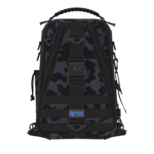 Reaction Tackle Camo Fishing Sling Bag, Water Resistant 2-in-1 Sling and Backpack with Rod Holder and Adjustable Straps, Medium - size: Medium
