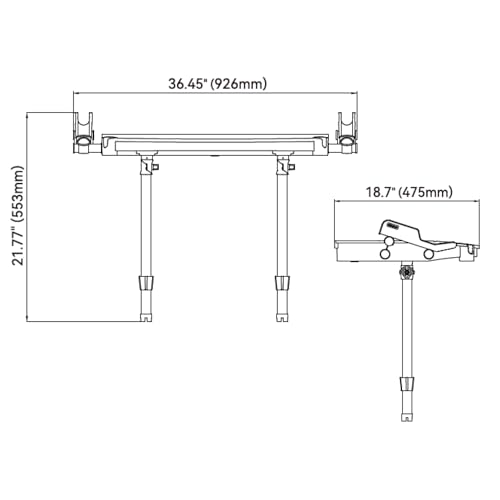 SEAFLO Premium Bait Cutting Board Table (36.5” by 18.7” Surface) with Two Rod Holders, Fish Cleaning Fillet Station for Boat with Mount. Plier Storage and Knife Slot, Built-In Measuring Rule (Large) - size: Large (36.5” x 18.7”)