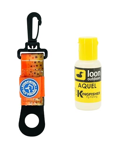 Loon Outdoors Aquel Dry Fly Floatant with Kingfisher Floatant Holder - color: Fall Run Brown Trout